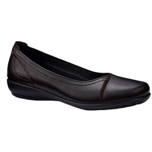 NWOB HOTTER ROBYN Black Leather Slip On Ballet Flats Shoes Women's Size 7.5